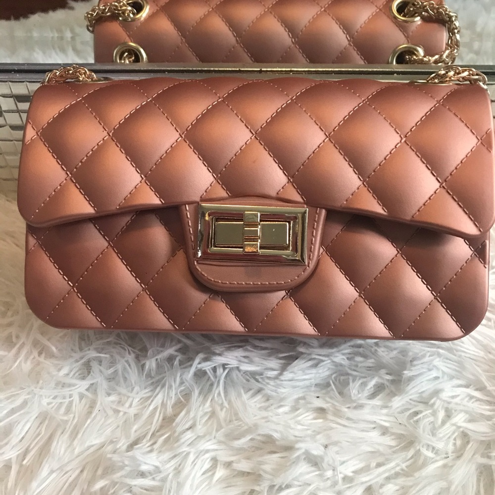 Small Rose Gold Diamond Jelly Purse